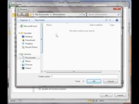 Excel 2010 VBA Tutorial 1:  Setup VBA Environment