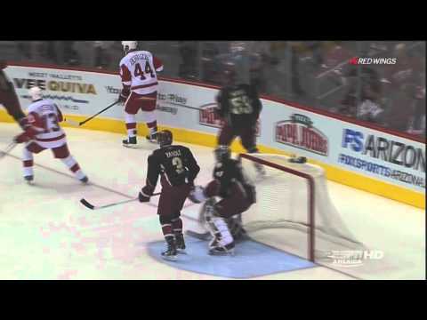 White Goal: Wings 1 vs Coyotes 1: Jan 19 2012