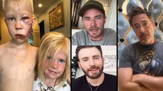 Avengers Superheroes Ironman&Thor Praises 6Yrs Boy#bridgerstrong who saved his sister from Dog Bite. video