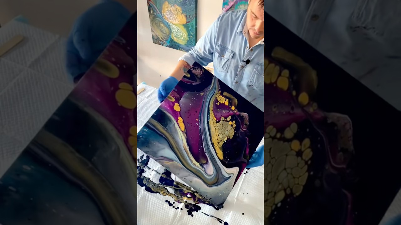 Three flip cups and a tilt. #art #fluidartist #acrylicpainting #artist #fyp #paintpouring #acrylic