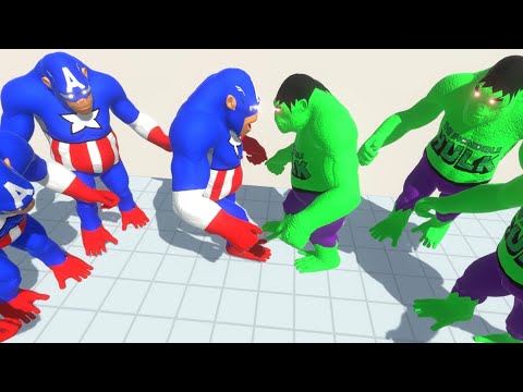 3 HULK GORO VS 3 CAPTAIN AMERICA GORO - DEATH RUN - ANIMAL REVOLT BATTLE SIMULATOR || dino toys