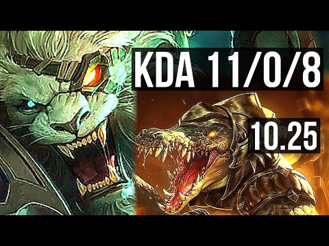 RENGAR vs RENEKTON (TOP) | 11/0/8, Legendary, 1.1M mastery | KR Diamond | v10.25