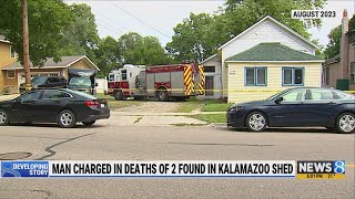 Man charged in deaths of 2 found in Kalamazoo shed