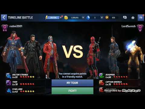 Thor (lv 70) vs T3 Captain America Timeline Battle