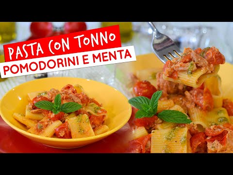 Pasta tonno e pomodorini con pesto di menta: ricetta facile e veloce