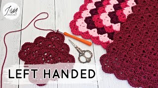 LEFT HANDED | How to crochet Shells Of one Color Blanket | Easy Crochet Blanket