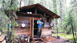Self-Reliant Life in a Remote Log Cabin with My Dogs – Off-Grid Living, Thunderstorm & Forest Life
