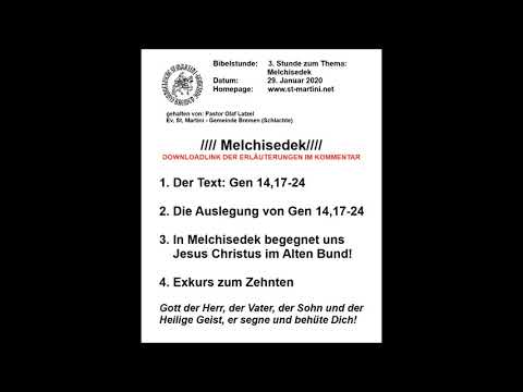 Bible study from January 29, 2020 - 3rd session: Abraham and Melchizedek