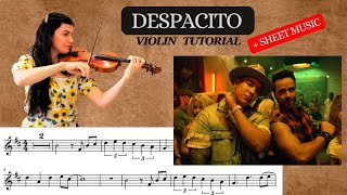 "Despacito" Luis Fonsi ft. Daddy Yankee - Violin Tutorial + sheet music [PDF]