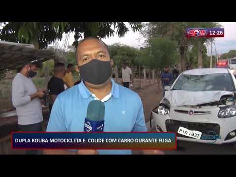 Dupla rouba moto e colide com carro durante fuga 14 09 20