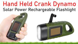 Hand Crank Dynamo Solar Powered Rechargeable Flashlight | Full Inside Teardown -Camping Hiking Torch