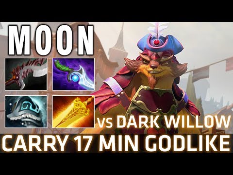 Dota 2 7.07 - How to Play Pangolier by Moon vs Dark Willow Solo Mid - 17 MIN Godlike