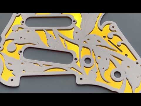 Engraved Layered Pickguard & Free Tremolo Cover in Gold Mirror Glossy White Acrylic Design #3 for Fender Stratocaster HSH, HSS, SSS Setups image 10