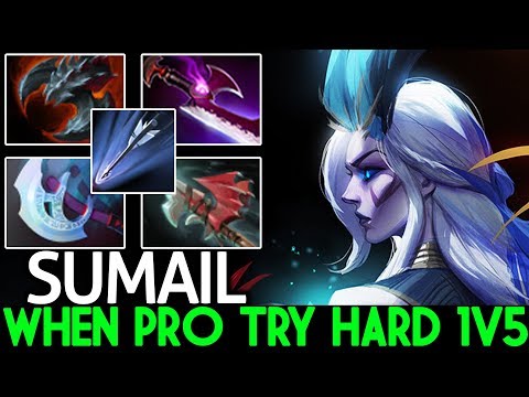 SUMAIL [Drow Ranger] When Pro Solo Mid Trying 1v5 Hard Game 7.25 Dota 2