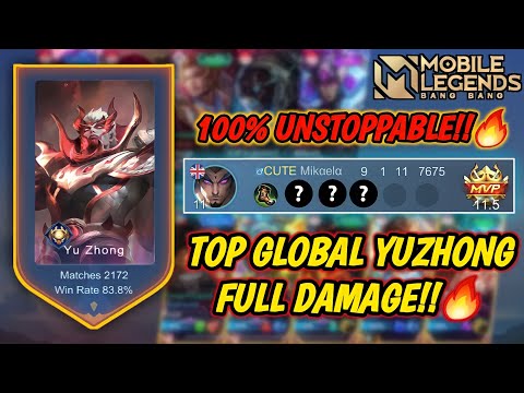 YUZONG FULL DAMAGE 100% UNSTOPPABLE!!🔥7 Minute END!! TOP GLOBAL YUZHONG MOBILE LEGENDS 2022