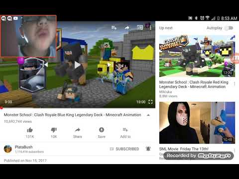 MONSTER SCHOOL :CLASH ROYALE BLUE KING LEGENDARY DECK MINCRAFT ANIMAITION