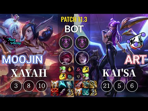 RNW Moojin Xayah vs RJ Art Kai'Sa Bot - KR Patch 11.3