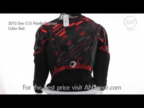 2013 Dye C13 Paintball Jersey - Cubix Red - Visual 360