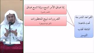 صورة القواعد الفقهية (مقسم) 35 - التأهيل الفقهي - عامر بهجت (الضرورات تبيح المحظورات)