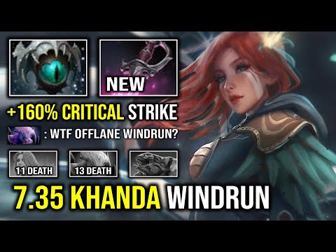 How to Play Windranger as Offlane in 7.35 with Khanda 160% Critical Strike Unlimited Slow Dota 2