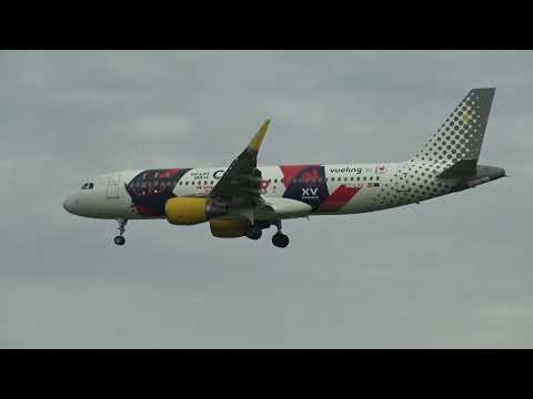 Vueling Airbus 320 EC-LVU Landing Malaga LEMG FRENCH RUGBY FEDERATION LIVERY