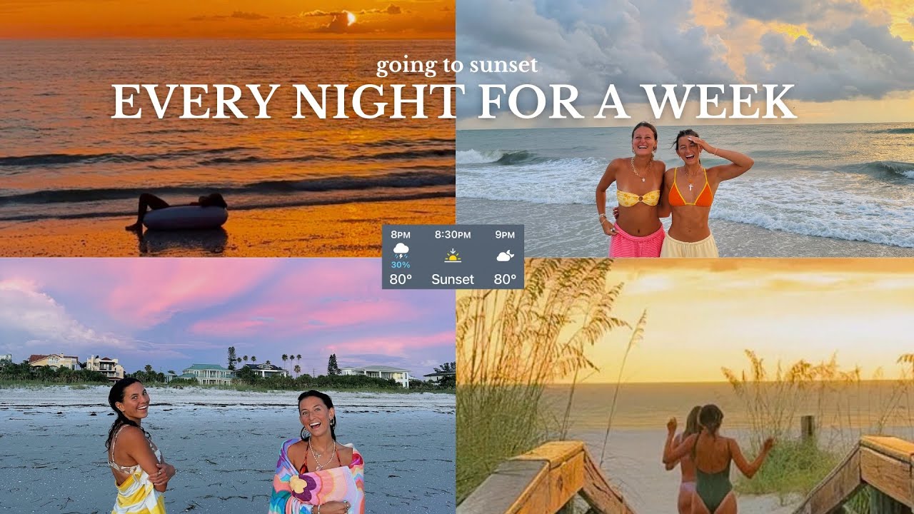 going to sunset EVERY night for a week *dolphins, paddleboard, and friends