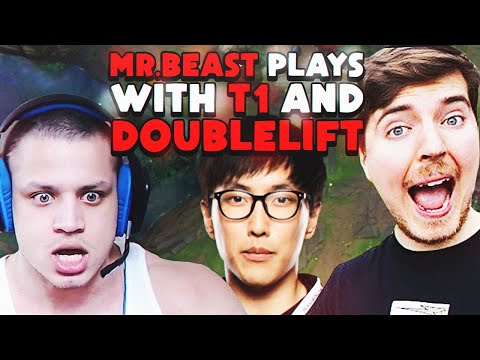 MrBeast plays with Tyler1 and Doublelift but T1 starts to run it and it's absolutely hilarious