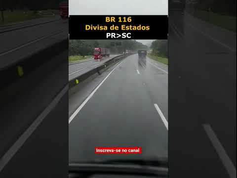 BR 116 - Divisa de estados - PR - SC #BR116, #Parana, #SantaCatarina, #RioNegro,