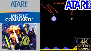 Missile Command Atari 5200 4k Gameplay