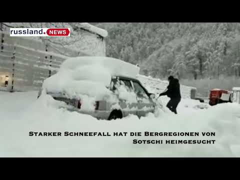 Starker Schneefall hat die Bergregionen von Sotschi heimgesucht