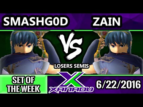 S@X 155 - SmashG0D (Marth) Vs. Zain (Marth) SSBM Losers Semis - Smash Melee