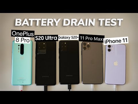 OnePlus 8 Pro Battery Drain Test vs Samsung S20 Ultra vs S20+ vs iPhone 11 Pro Max vs 11