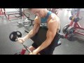 Curls to grow huge biceps. Teen bodybuilder