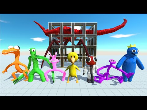 Rainbow Friends Rescue Titanus Red Escape From Cage - Animal Revolt Battle Simulator