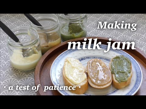 A test of patience・Making milk jam 🥛 Three flavours: milky, Earl Grey 🫖 matcha 🍵