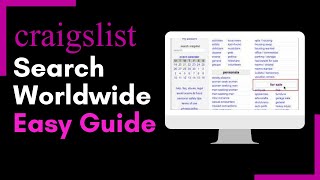 How to do a Nationwide Search on Craigslist !