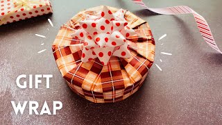 Easy Round Gift Packing | How to Wrap a Round Box | Round Gift Wrap #giftwrap