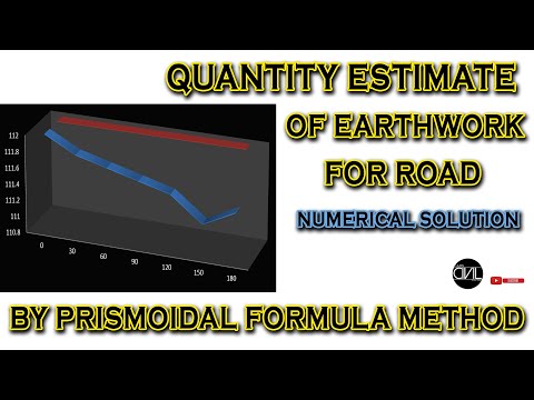 Quantity Estimation of Earthwork for Road by Prismoidal Formula Method | QSC | [HINDI]