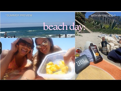 BEACH DAY WITH FRIENDS! | tanning, pizza, pool🌴☀️