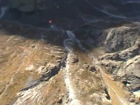 BASE jumping South East wind Karlskråtind, Romsdalen, Norway