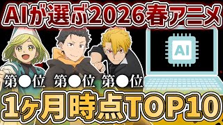 2026年春アニメ1ヶ月時点のランキングTOP10をAIに聞いてみた結果がヤバすぎた...！【黄泉のツガイ】【リゼロ4期】【あかね噺】【とんがり帽子のアトリエ】【転スラ4期】【日本三國】【よう実4期】