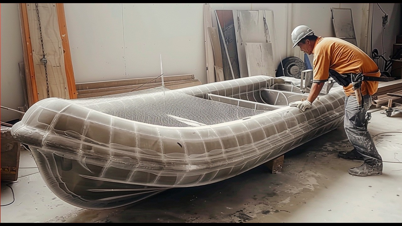Man Builds DIY Boat Using Fiberglass and Wire Mesh | From Start to Finish by @bkscreative