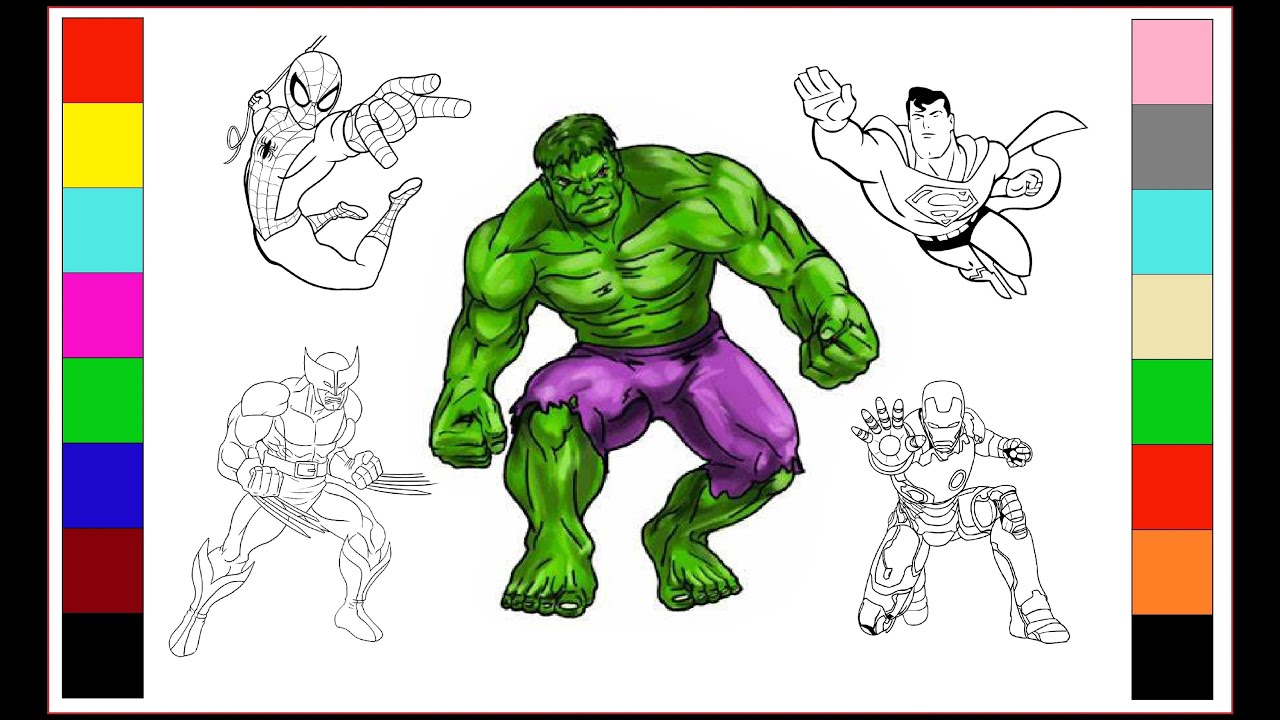 Super-homem, Batman, Hulk, Super Heroína, Homem Ferro, COLORIR TODOS OS SUPER HERÓIS/ Coloring Pages