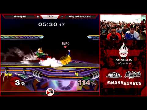 Paragon LA - Tempo | Axe (Pikachu) Vs. VWS | Professor Pro (Fox) SSBM - Smash Melee