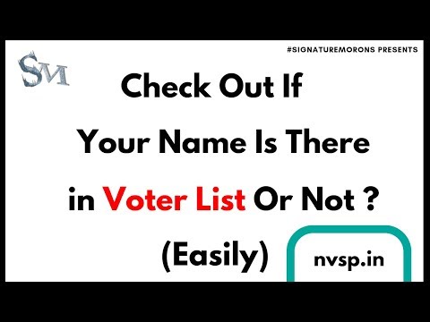 How To Check Name In Voter List (nvsp.in) | 2019 | #SignatureMorons