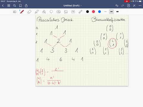 Pascalsches Dreieck und Binomialkoeffizienten