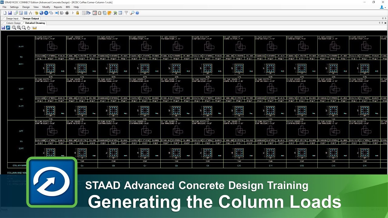 Generating the Column and Wall Loads in STAAD Advanced Concrete Design