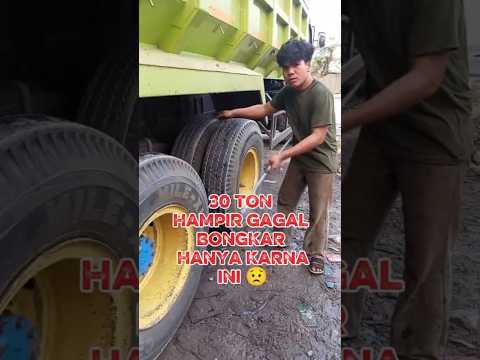 Cuma gara-gara paku sekecil ini, muatan 30 ton hampir telat dibongkar😮 #Tambal #BanTruk #Muatan30Ton