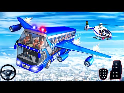 US Police Bus Driving Simulator - Prisoner Transport Criminal Flying - Android GamePlay
