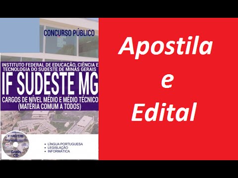 Edital Apostila CARGOS DE  NÍVEL MÉDIO E MÉDIO TÉCNICO Concurso ( IF Sudeste MG )